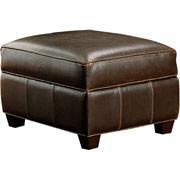Loft Goods Miguel Collection Leather Ottoman, Walnut