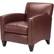 Loft Goods Morgan Collection Leather Club Chair, Vintage Oak