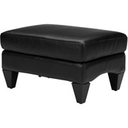 Loft Goods Morgan Collection Leather Ottoman, Raven