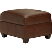 Loft Goods Pierre Collection Leather Ottoman, Auburn