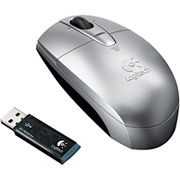 Logitech V200 Cordless Notebook Mouse, Silver