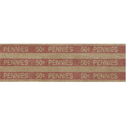 MMF Industries Flat Tubular Penny Wrappers, Red, 50 Cents