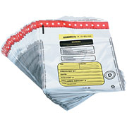 MMF Industries Tamper-Evident Deposit Bags, Clear, 9" x 12"