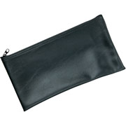 MMF Industries Zipper-Top Black Leatherette Wallet 6" x 11"