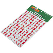 Magna Visual 3/4" High Red-on-White Magnetic Numbers, 110/Set