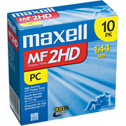 Maxell 10/Pack 1.44MB Floppy Diskettes, PC Formatted