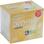 Memorex 10/Pack 4.7GB DVD+RW, Jewel Cases