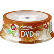 Memorex 25/Pack 4.7GB DVD-R, Spindle