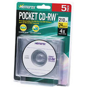 Memorex 5/Pack 210MB Mini CD-RW, Jewel Cases
