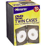 Memorex DVD Twin Cases 10/Pack
