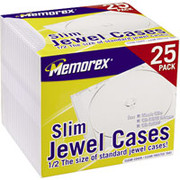Memorex Slim Clear Jewel Cases, 25/Pack