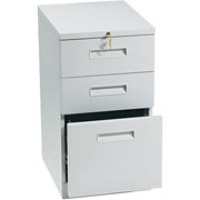 Mobile Pedestal Vertical File, Two Box Drawer & One File Drawer, Gray