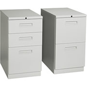Mobile Pedestal Vertical File, Two File Drawers, Letter-Size, Gray