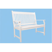 New River Classic 4' Contour Bench, White Finish