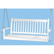 New River Classic 4' Porch Swing, White Finish