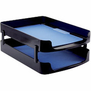 OIC 2200 Series Black Plastic Front-Load Letter Tray