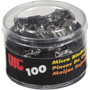 OIC Micro Binder Clips, Black, 100/Tub