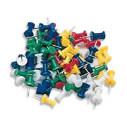 OIC Push Pins, 1/4"Plastic Heads, Assorted