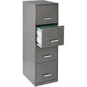 Office Designs 18" Deep High-Side  4 Drawer File Cabinet, Metallic Charcoal