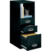 Office Designs Vertical File Cabinet with Open Storage, 3 Drawer, 18" Deep