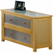 Office Line 2-Drawer Lateral File, Silver/Natural/Frosted Glass