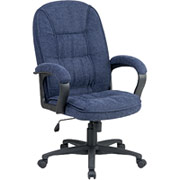 Office Star Chenille Executive High-Back Chair - Blue
