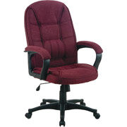 Office Star Chenille Executive High-Back Chair - Burgundy