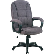 Office Star Chenille Executive High-Back Chair - Grey