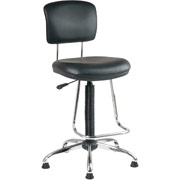 Office Star Chrome Stool with Teardrop Footrest