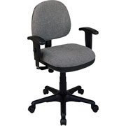 Office Star - Contemporary Swivel Chair with 2-Way Adjustable Arms, Charcoal