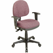 Office Star - Contemporary Swivel Chair with 2-Way Adjustable Arms, Plum