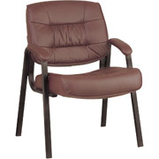 Office Star Deluxe Brown Leather Guest Chair