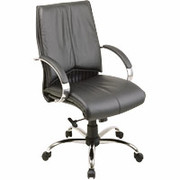 Office Star - Executive Mid-Back Leather Chair