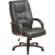 Office Star Glove Soft Black Leather Chair, Manchester Finish