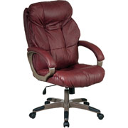 Office Star Glove Soft Saddle Leather Executive Chair, Cocoa Finish