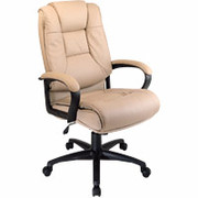 Office Star High-Back Executive Leather Chairs, Tan
