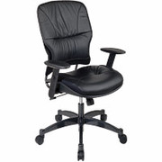 Office Star  Leather Manager's Chair, Black