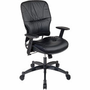Office Star Leather Manager's Chair, Black
