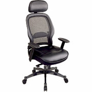 Office Star - Matrex Executive High-Back Chair,  Leather with Mesh