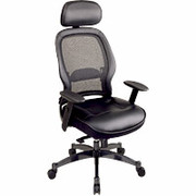 Office Star - Matrex Executive High-Back Chair, Leather with Mesh
