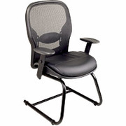 Office Star Matrex Guest Chair, Leather with Mesh