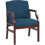 Office Star Pro-Line II Mahogany/Blue Single Guest Chair