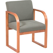 Office Star Proline II Modular Single Chair, Oak Finish with Moss Fabric