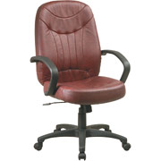 Office Star Russell Brown Leather Executive Chair