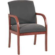 Office Star Single Guest Chair, Charcoal Fabric