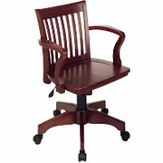 Office Star Wood Banker's Desk Chairs, Cherry Finish