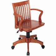 Office Star Wood Banker's Desk Chairs, Fruitwood Finish