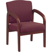 Office Star Wood Guest Chair, Cherry with Ruby Fabric