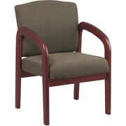 Office Star Wood Guest Chair, Cherry with Taupe Fabric