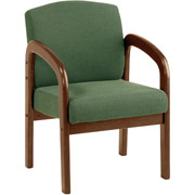 Office Star Wood Guest Chair, Mahogany with Moss Fabric